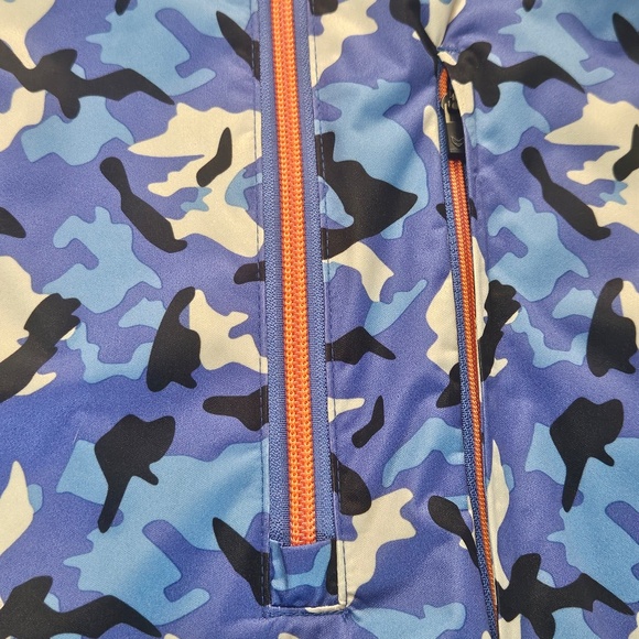 FENNEC 1/4 Zip Pullover Windbreaker Mens Medium Blue Camo Lightweight Outdoor - Picture 5 of 8